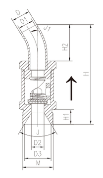 V&aacute;lvula de retenci&oacute;n criog&eacute;nica de lat&oacute;n DH-15T2W para tanque de GNL